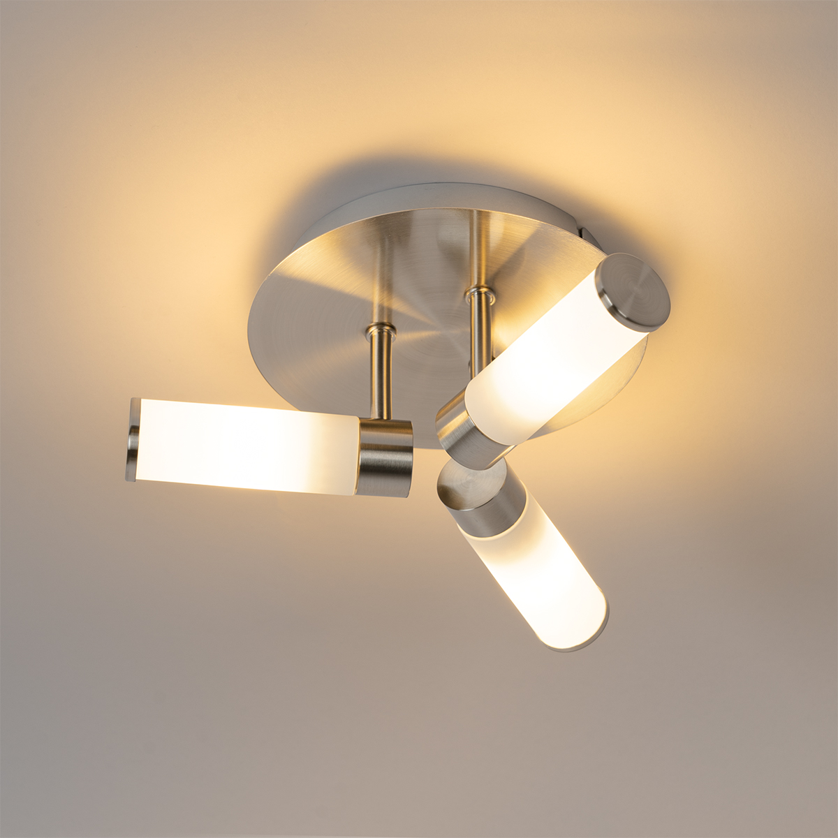 Modern bathroom ceiling lamp steel 3light IP44 Bath