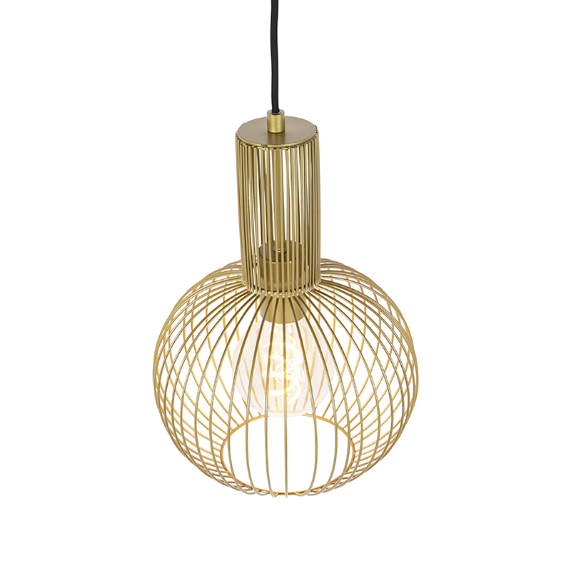 Lámpara colgante de diseño dorada - Wire Whisk