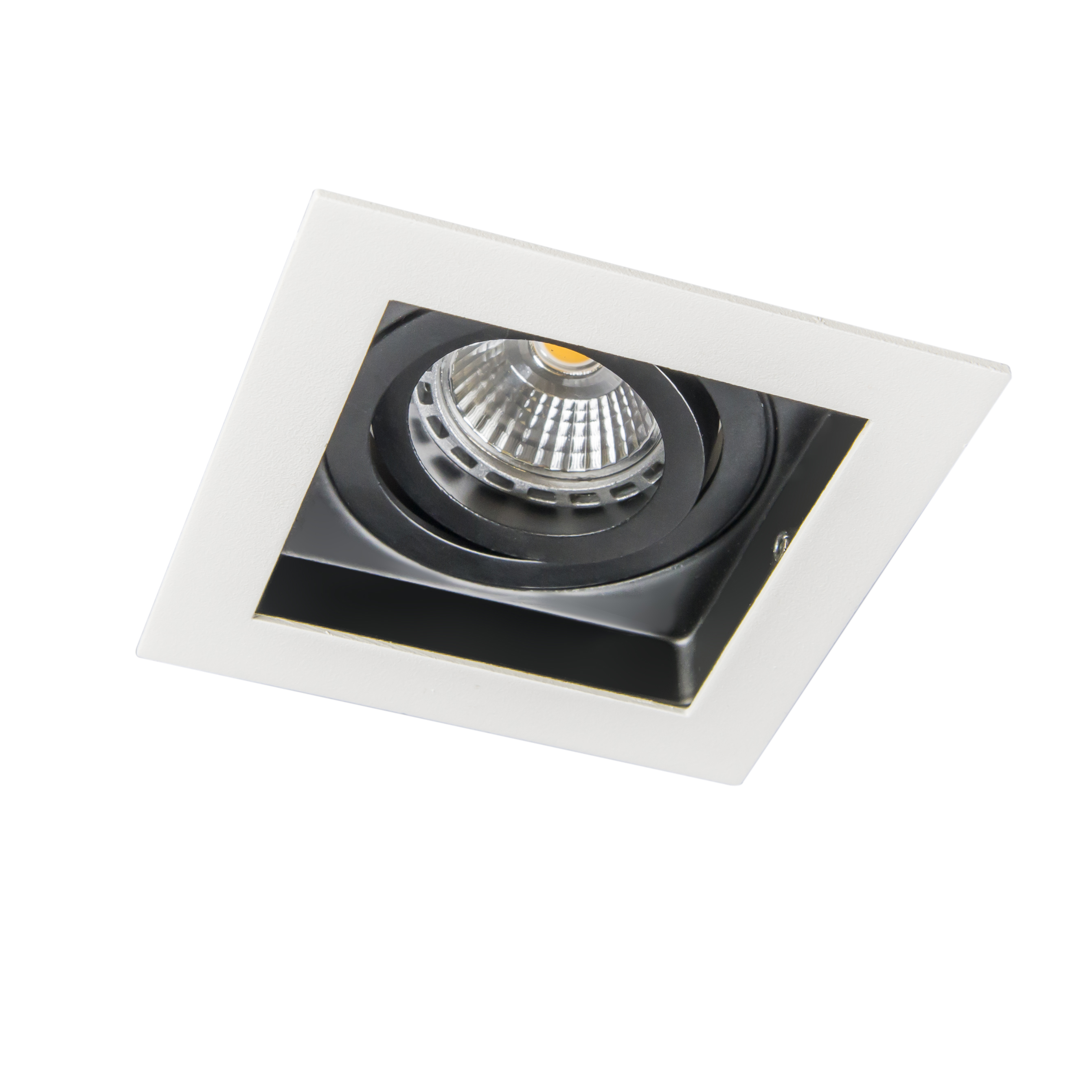 Spot encastré moderne blanc avec noir réglable - Carree