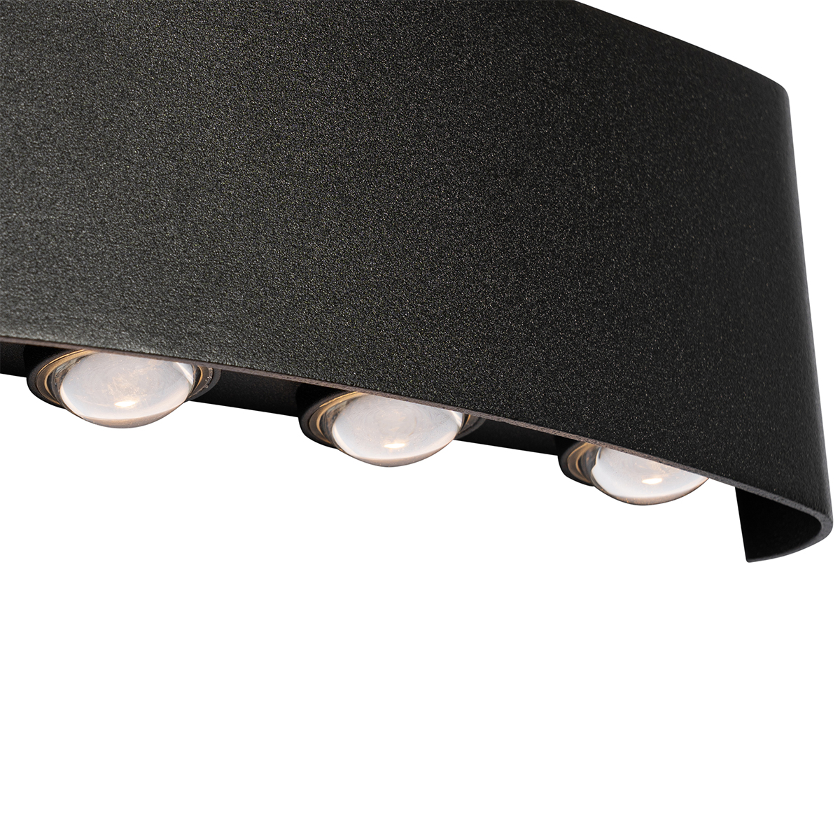 Applique murale d'extérieur noire avec LED 10 lumières IP54 - Silly