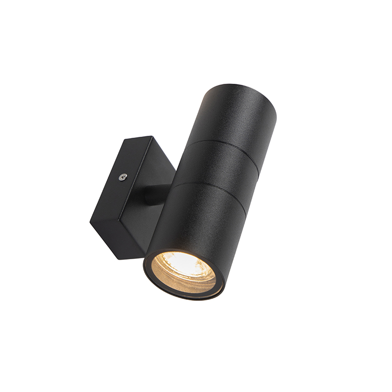 Lampada da parete per esterni nera 2 luci IP44 - Duo