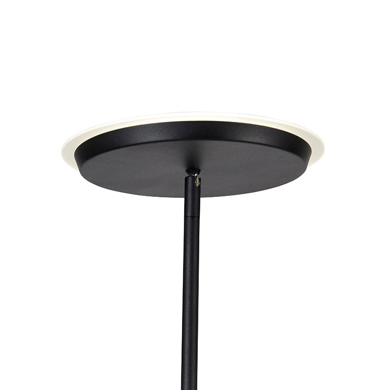 Lampadaire moderne noir avec LED et variateur - Bumu