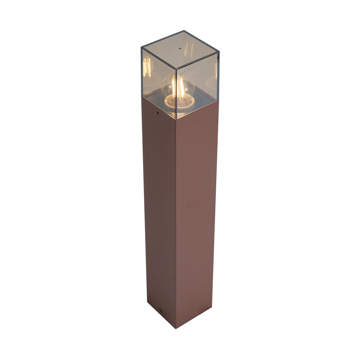 Industrielle Außenleuchte Rostbraun mit Rauchglas 50cm mit Dämmerungssensor - Dänemark