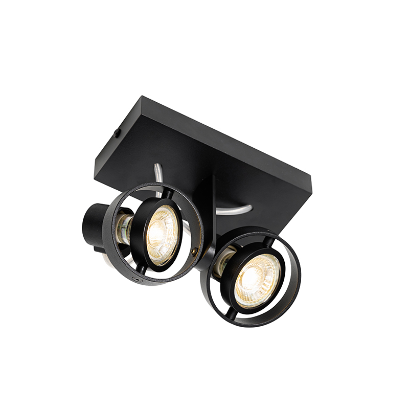 Faretto moderno nero 2 luci - Master 50