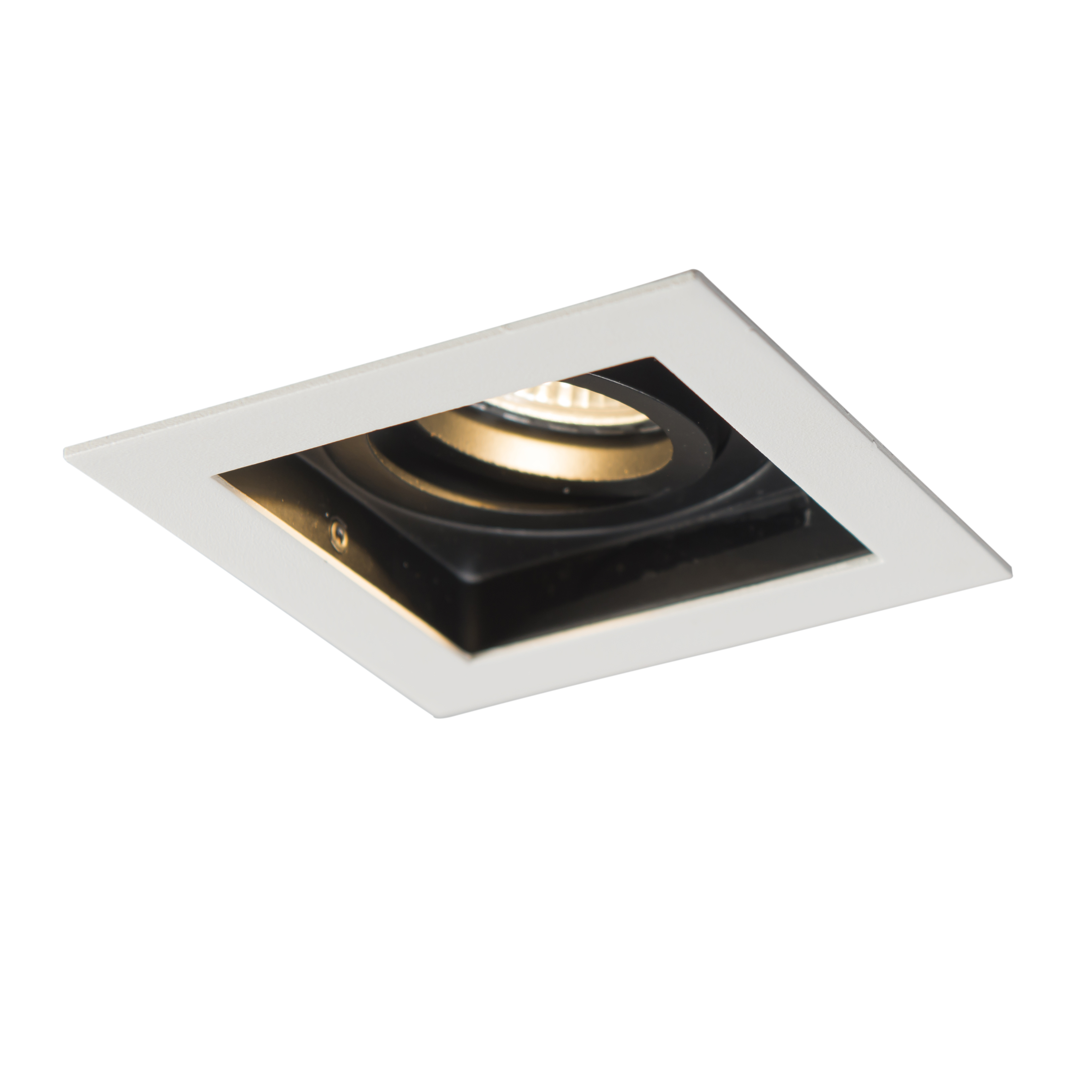 Spot encastré moderne blanc avec noir réglable - Carree