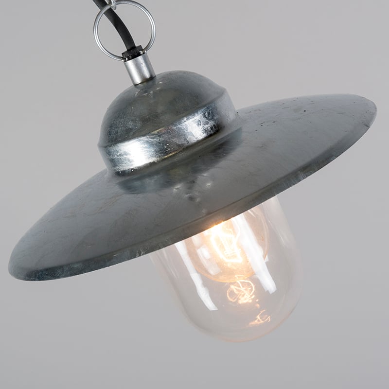 Lampe à suspension industrielle zinc IP44 Munich Qazqa Rustique