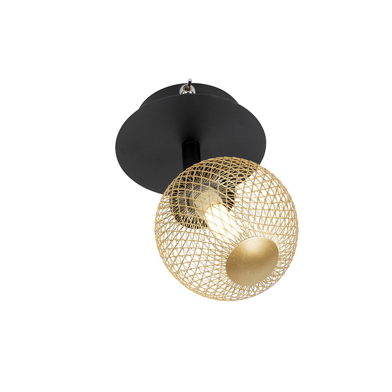 Spot schwarz mit gold verstellbar - Athens Wire