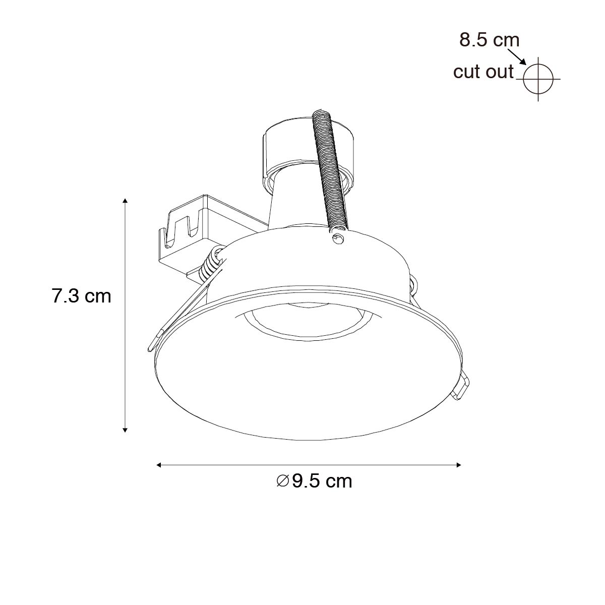 Juego de 6 focos empotrables blancos GU10 50 mm - Gijs
