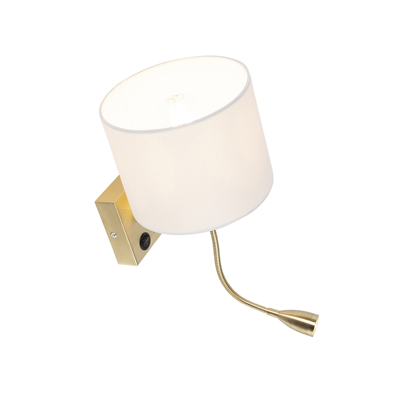 Applique Art Déco oro con paralume bianco - Brescia