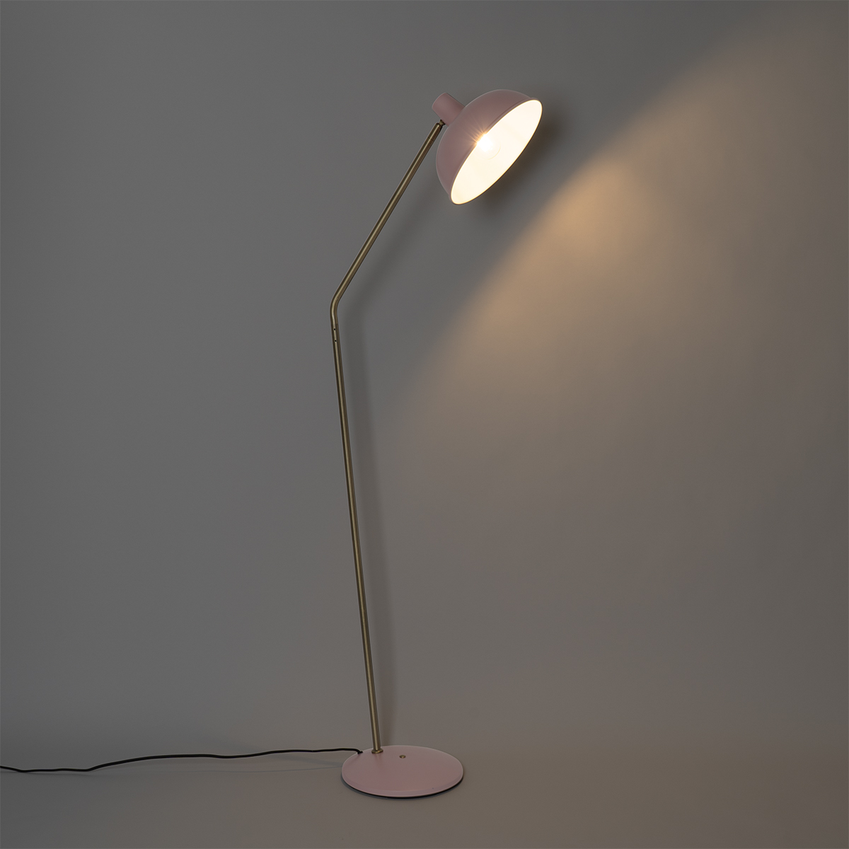 Lampada da terra retrò rosa con bronzo - Milou