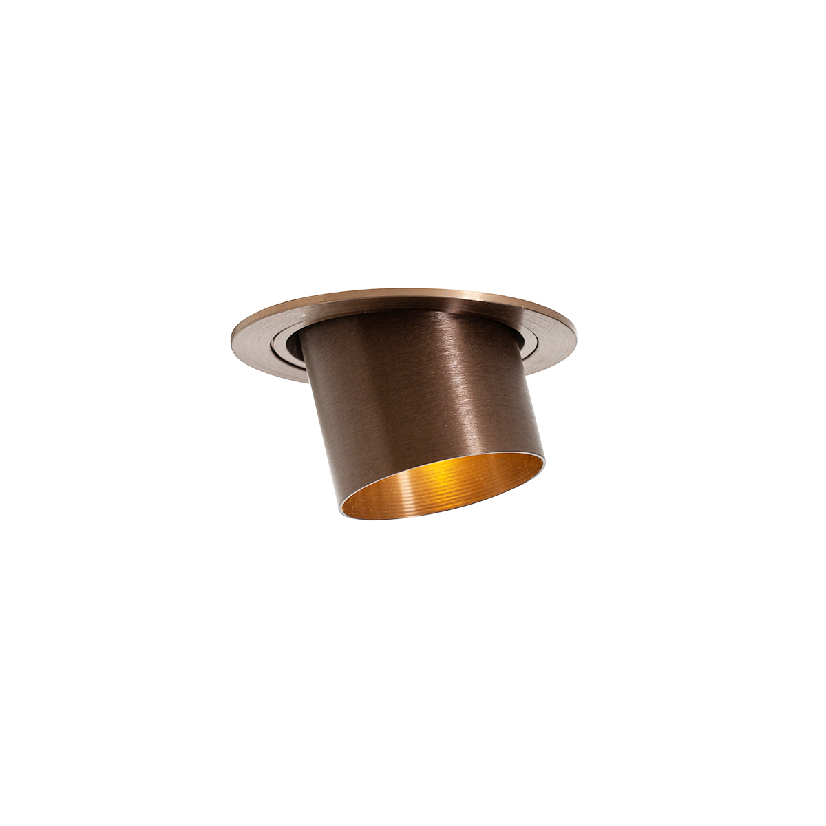 Juego de 6 focos empotrables modernos bronce oscuro redondos orientables - Installa