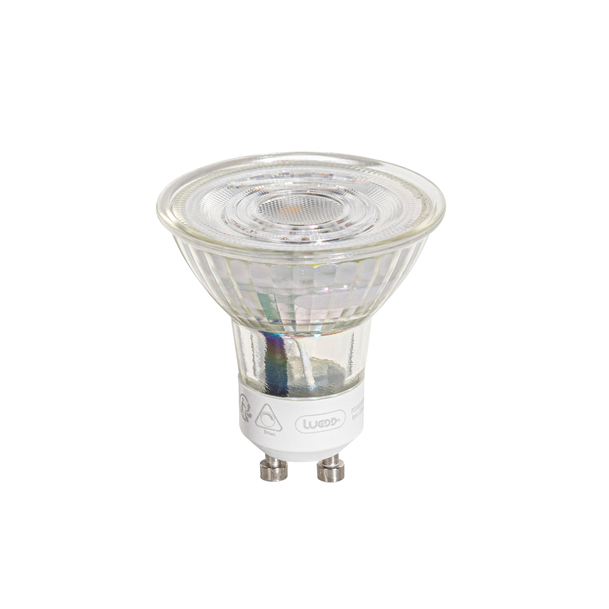 Juego de 5 bombillas LED GU10 de 50 mm con temperatura de color regulable en 3 pasos, transparentes, 4,9 W, 450 lm, 2000-2700 K