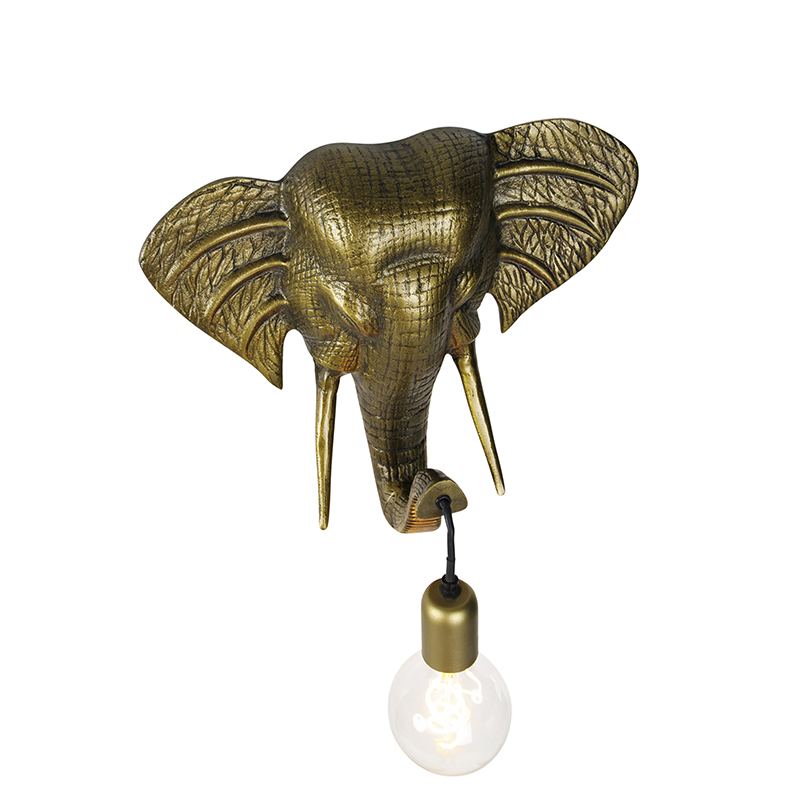 Vintage wall lamp gold - Elephant