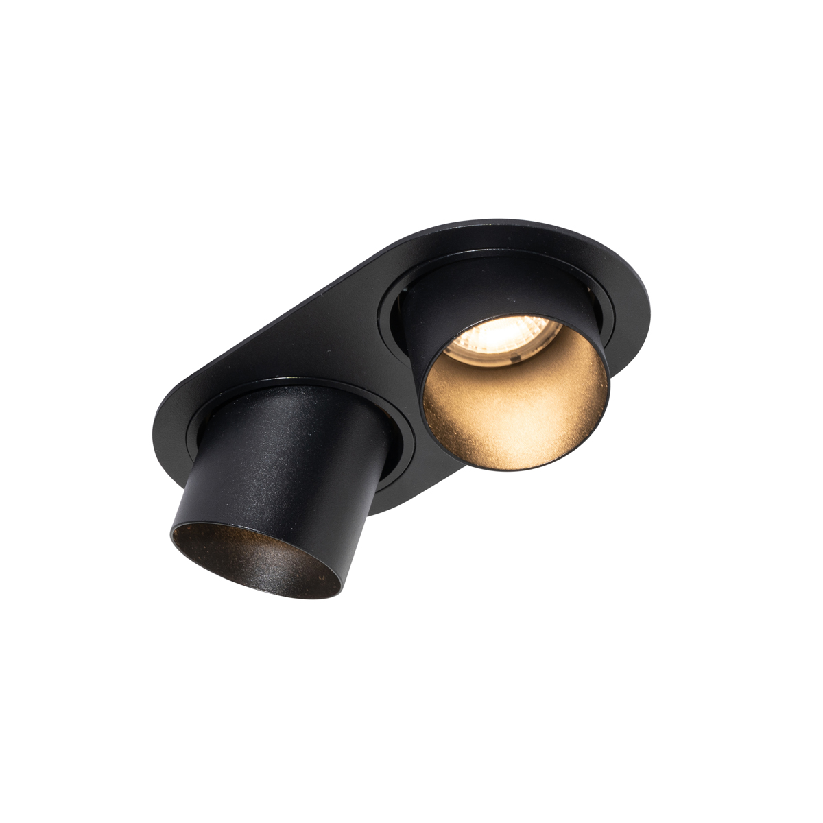 Ensemble de 6 spots encastrables noirs GU10 50mm 2 lumières - Installa
