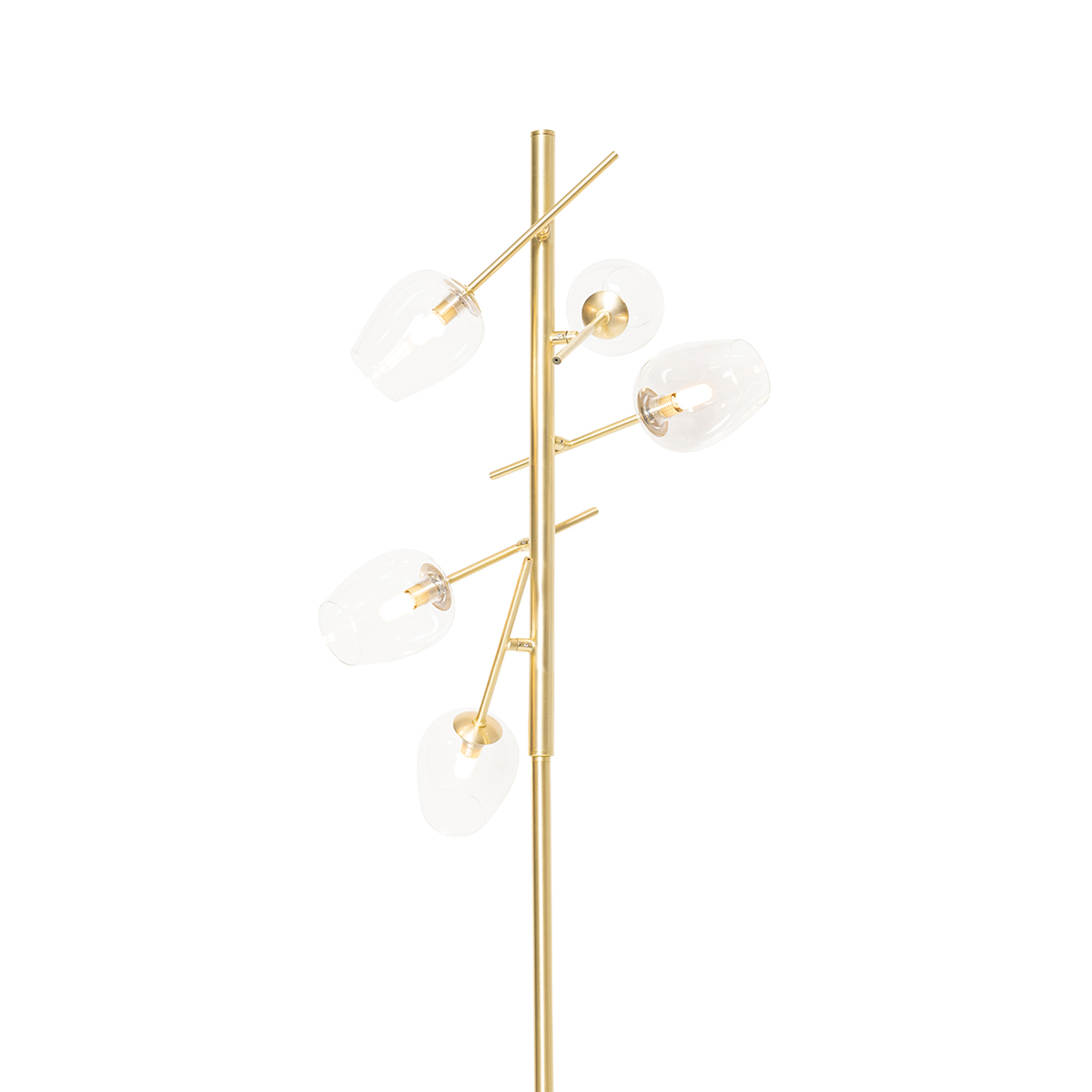 Lampadaire classique doré avec verre 5 lumières - Elien