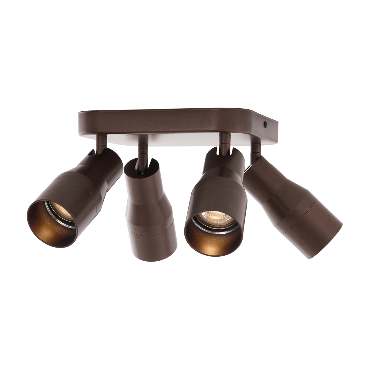 Deckenstrahler quadratisch dunkelbronzefarben GU10 50 mm 4-flammig - Stanley
