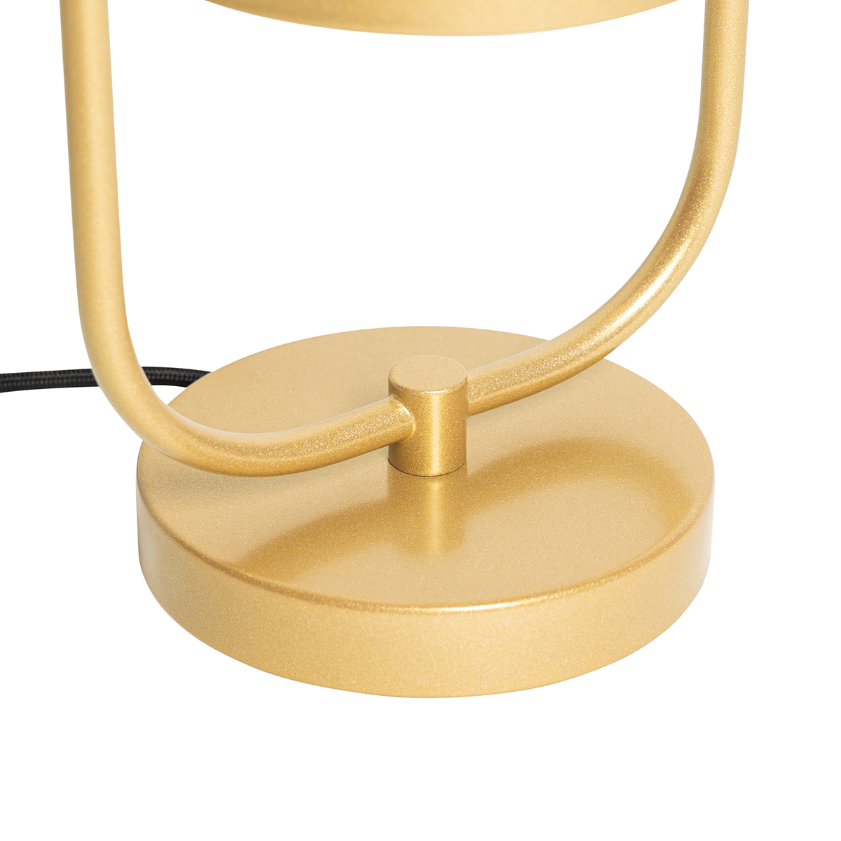 Lampada da tavolo Art Déco dorata con vetro bianco - Isabella