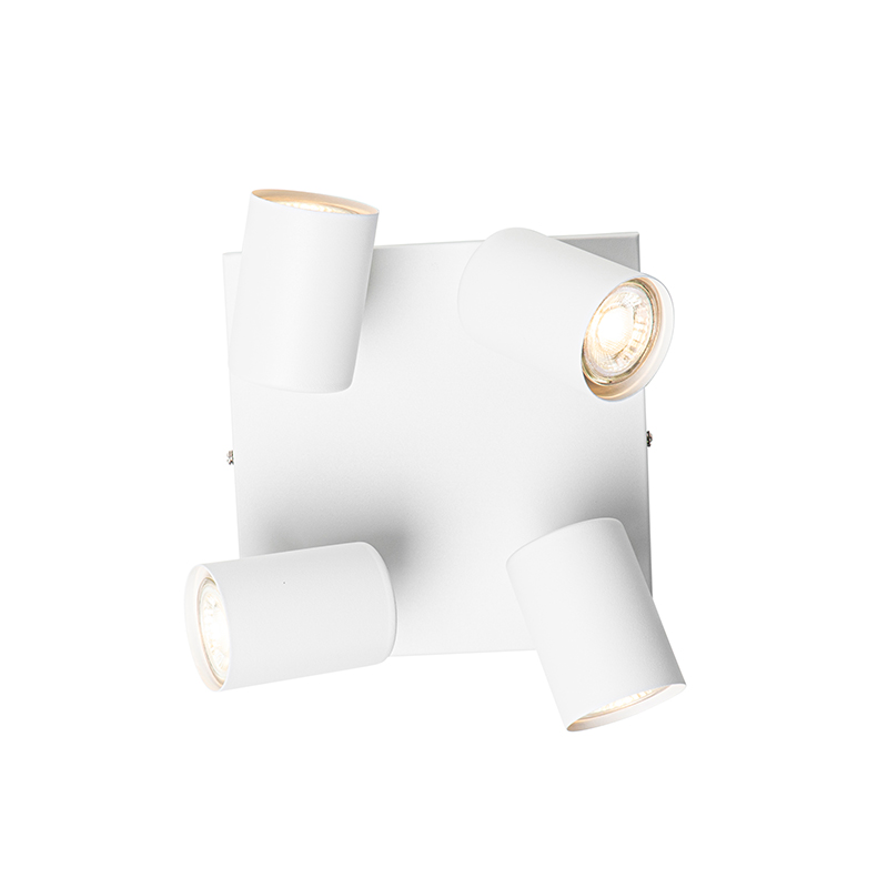 Plafón moderno blanco 4 luces orientable cuadrado - Jeana