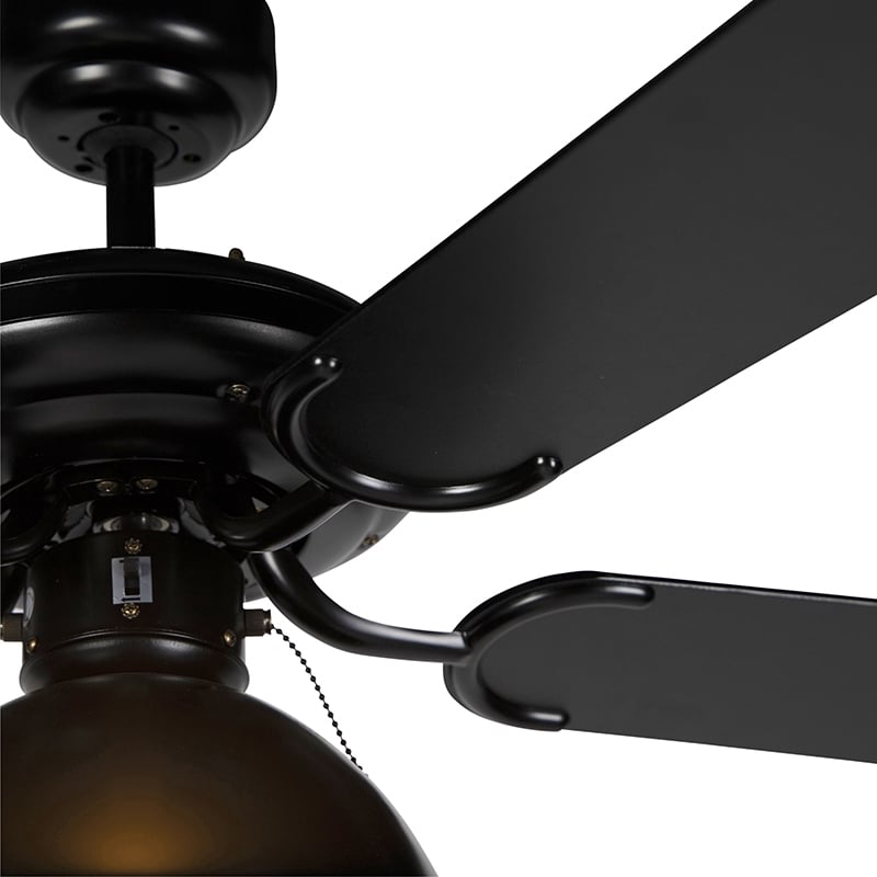 Ventilador de techo negro con beige de 130 cm con cordón - Mistral Magna