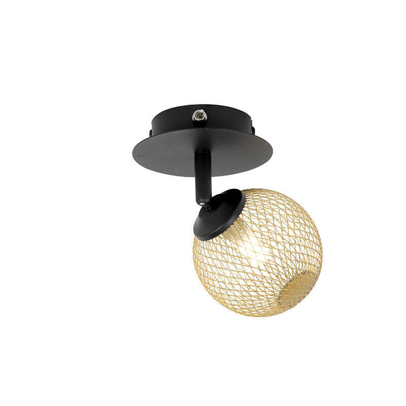 Spot schwarz mit gold verstellbar - Athens Wire