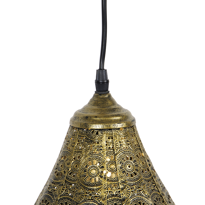 Lámpara colgante de estilo oriental dorada - Billa Dia
