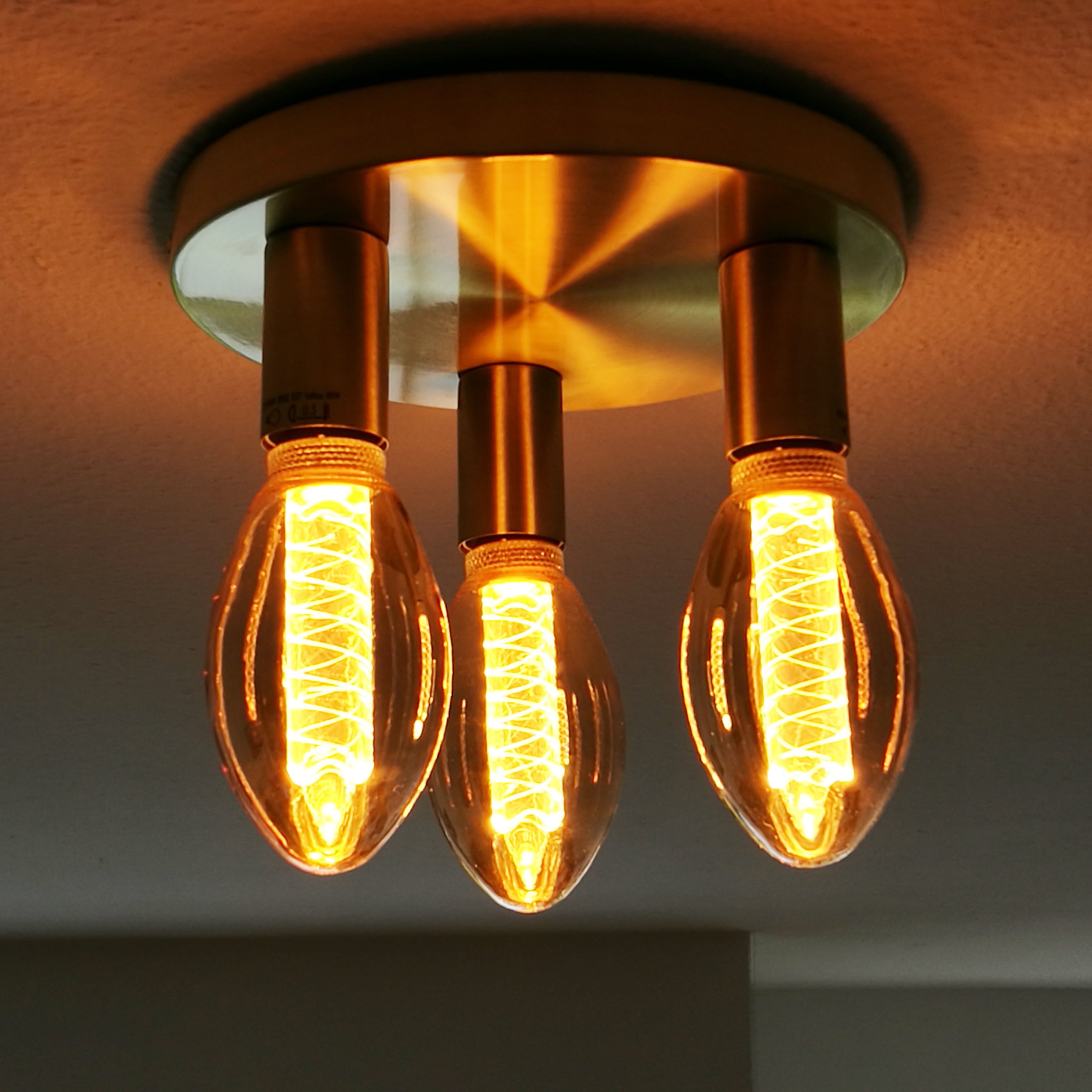 Art Deco Ceiling Lamp Gold Round - Facil 3