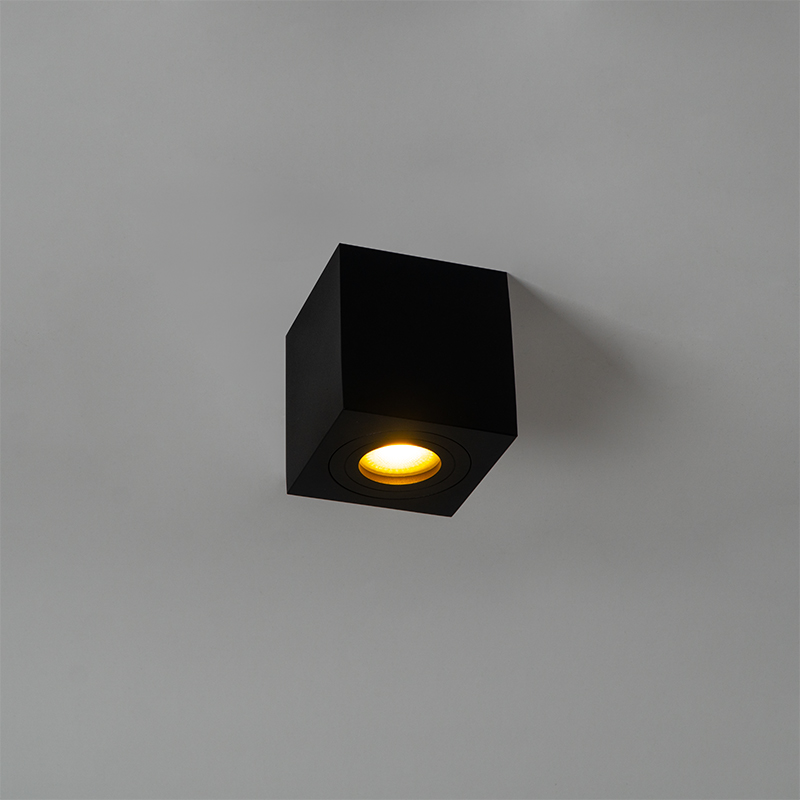 Spot de salle de bain carré moderne noir - Capa