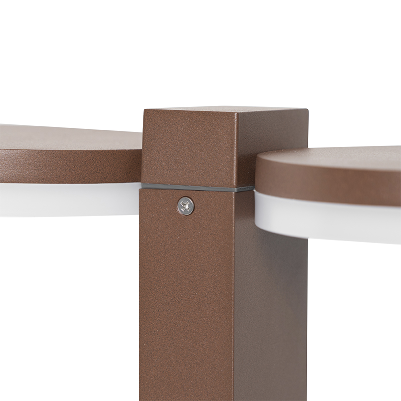 Lampe d'extérieur sur pied brun rouille 50 cm avec LED 2 lumières IP44 - Esmee