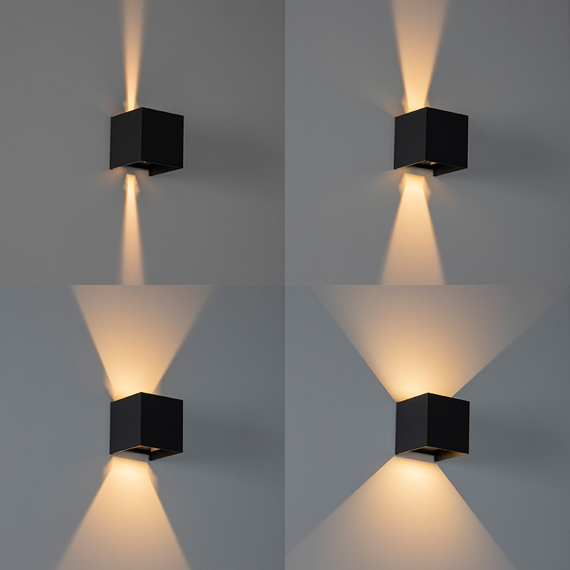 Außenwandleuchte schwarz inkl. LED 2-flammig IP54 - Edwin