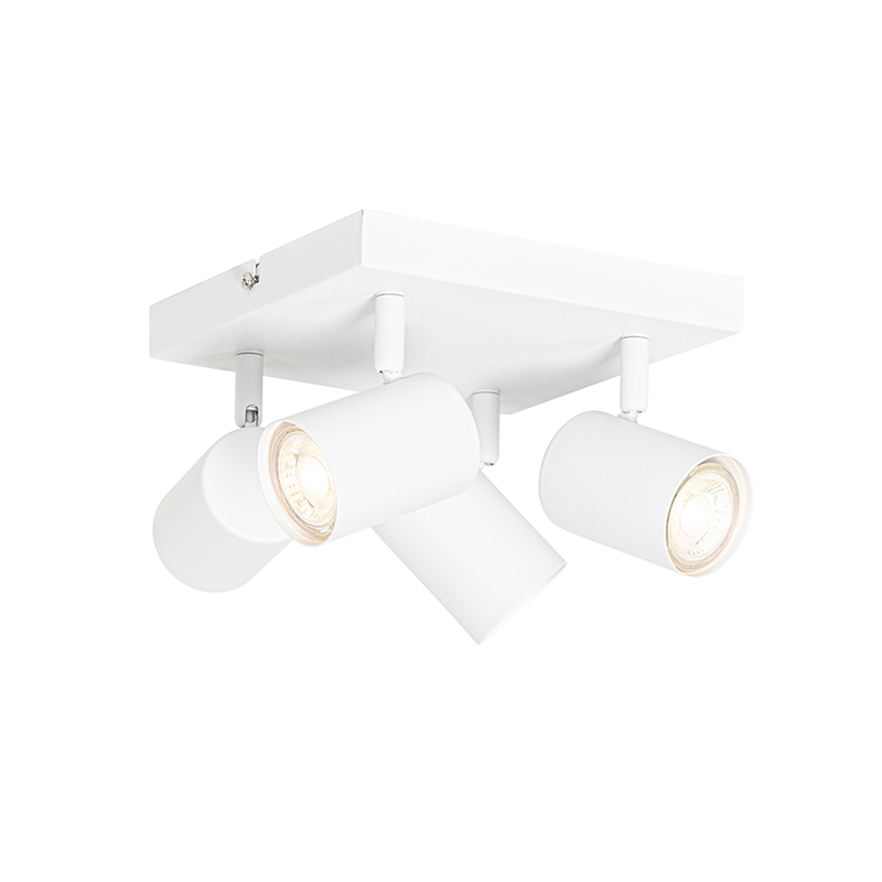 Plafón moderno blanco 4 luces orientable cuadrado - Jeana