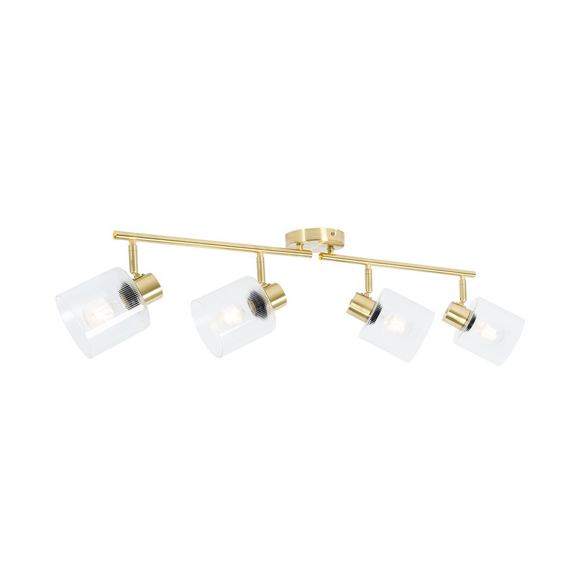Ceiling spotlight gold with glass 4light adjustable Laura
