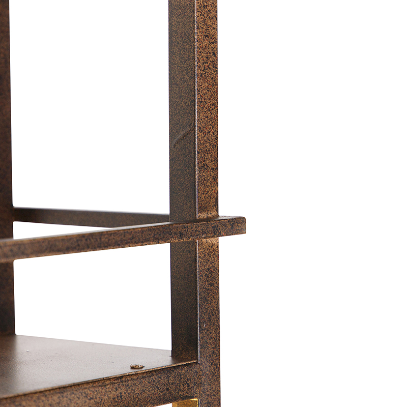 Lampada a sospensione industriale marrone ruggine con cremagliera a 4 luci - Cage Rack