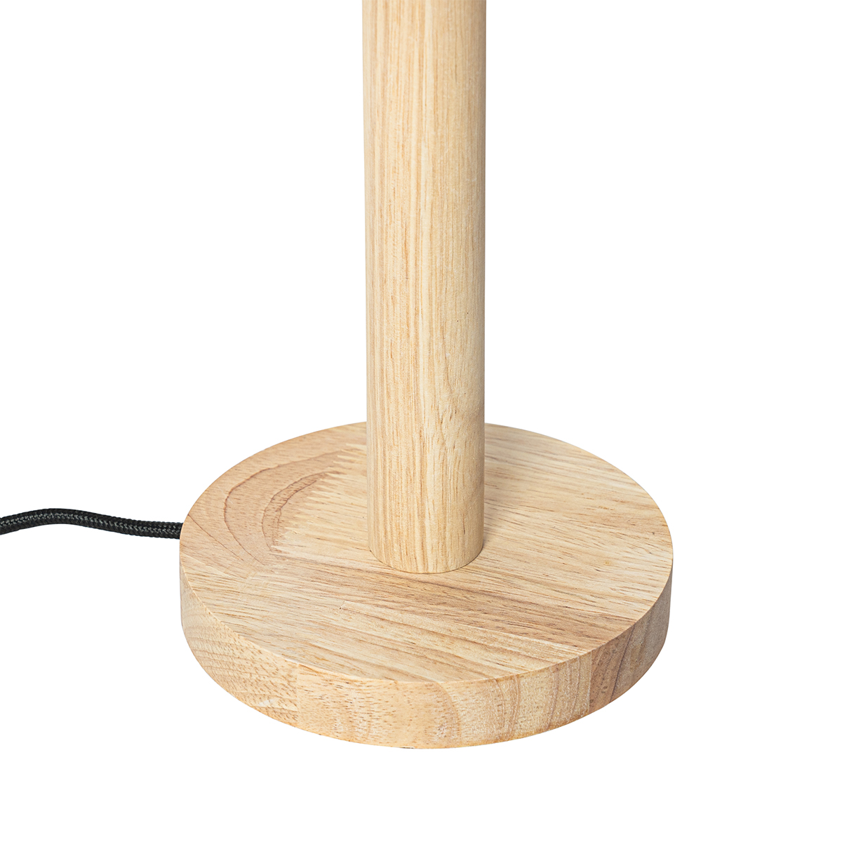 Lampada da tavolo rustica in legno con paralume in lino naturale 25 cm - Mels