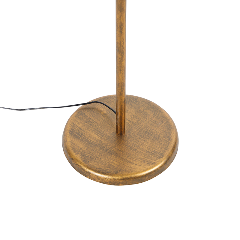 Floor Lamp Gold 145 cm with Black Velvet Lampshade 50 cm - Botanica