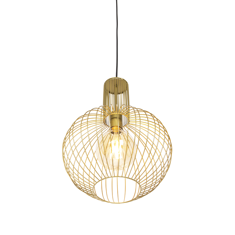Lámpara colgante de diseño dorada - Wire Bake