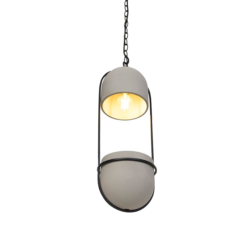 Lámparas Colgantes Rústicas Qazqa DORY - Set De 2, Gris, E27, Max 40W, IP20