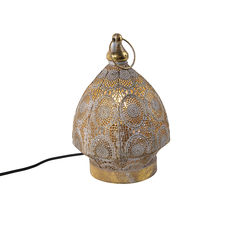 Lampe de table orientale doré 19 cm Mowgli Qazqa Oriental Luminaire