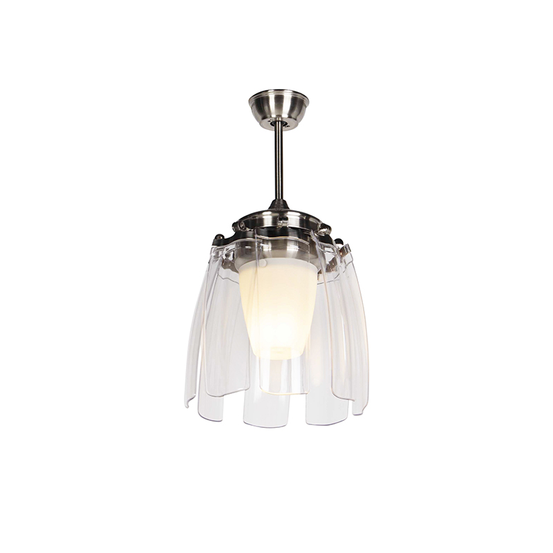 Ventilatore da soffitto argento con telecomando - Wings 42 acciaio