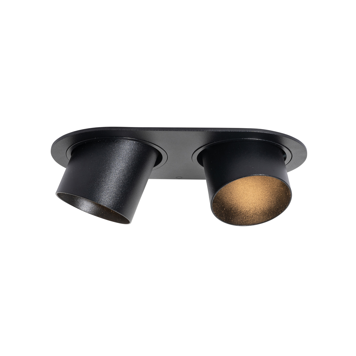 Ensemble de 6 spots encastrables noirs GU10 50mm 2 lumières - Installa