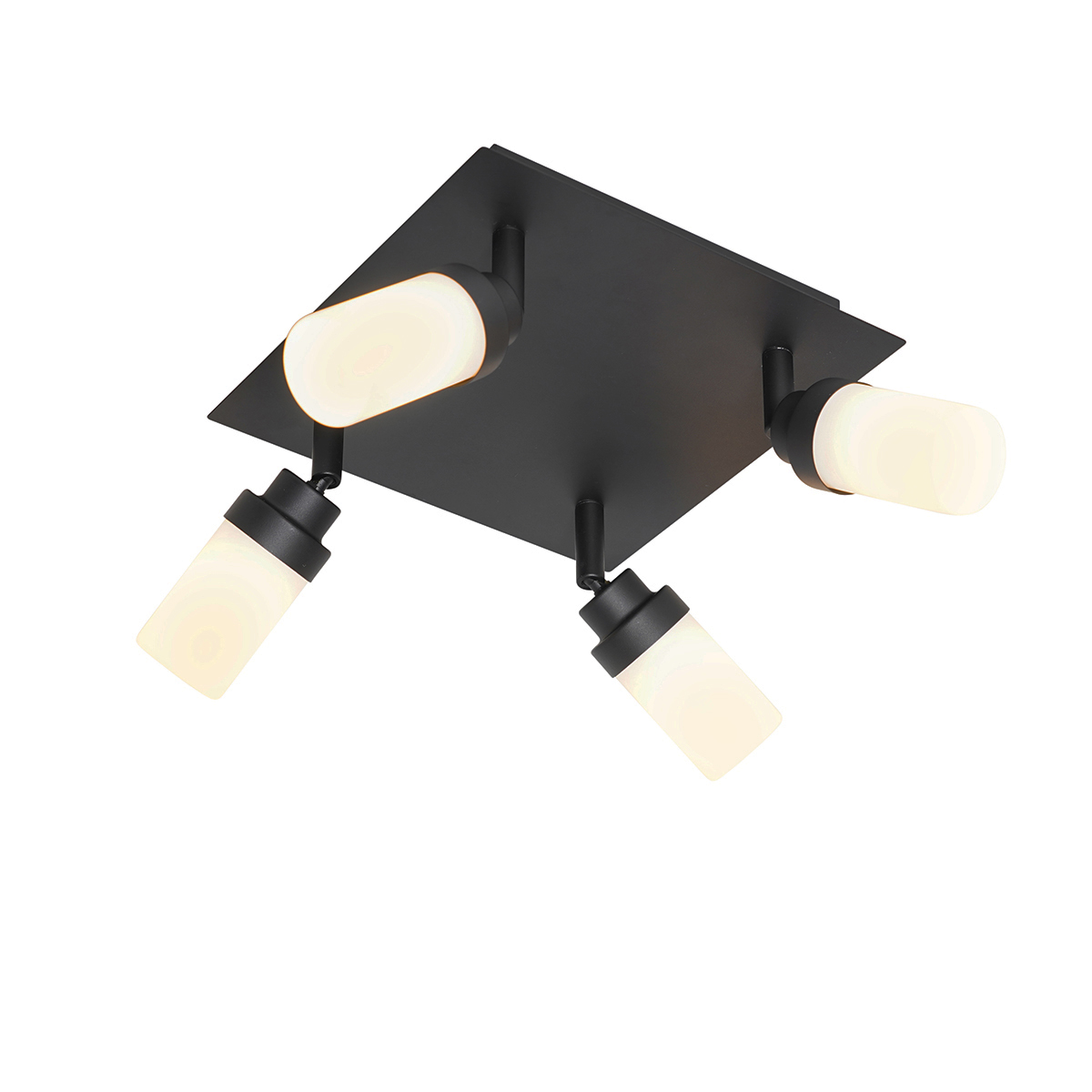 Faretto da bagno moderno nero 4 luci IP44 - Japie