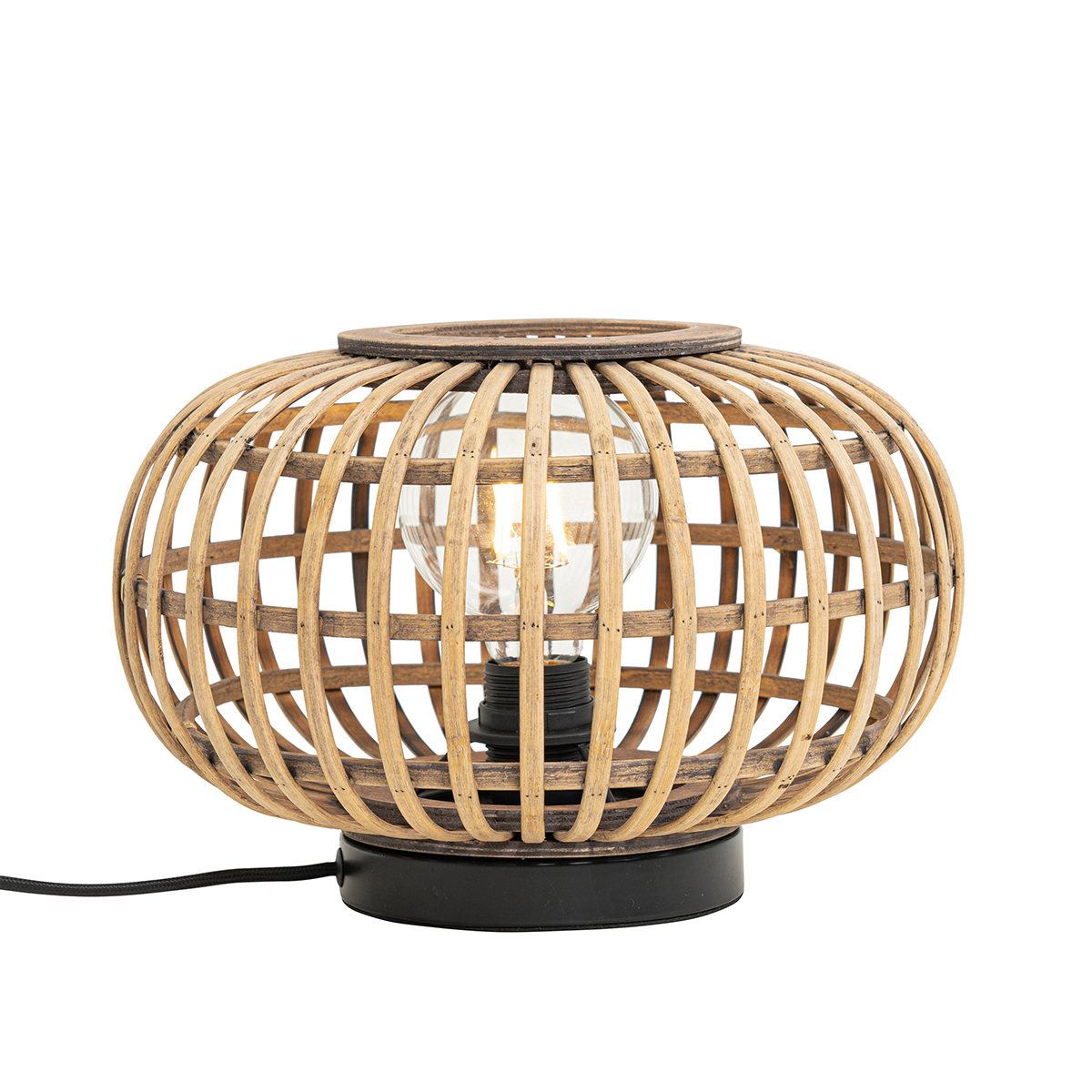 Oriental Table Lamp Black with Bamboo - Amira