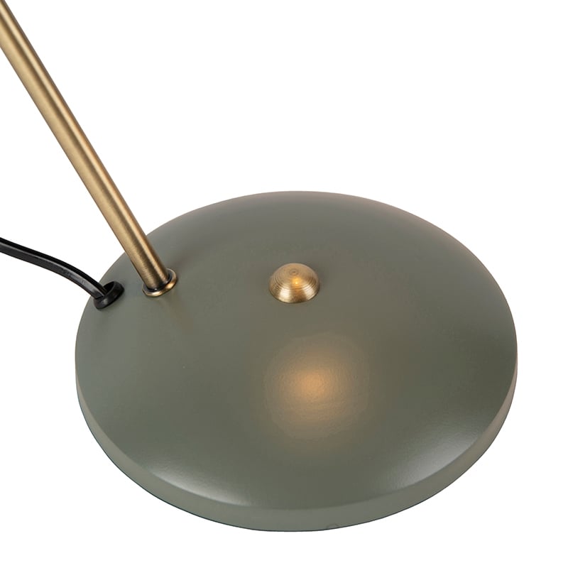 Retro Tischlampe grün mit Bronze - Milou