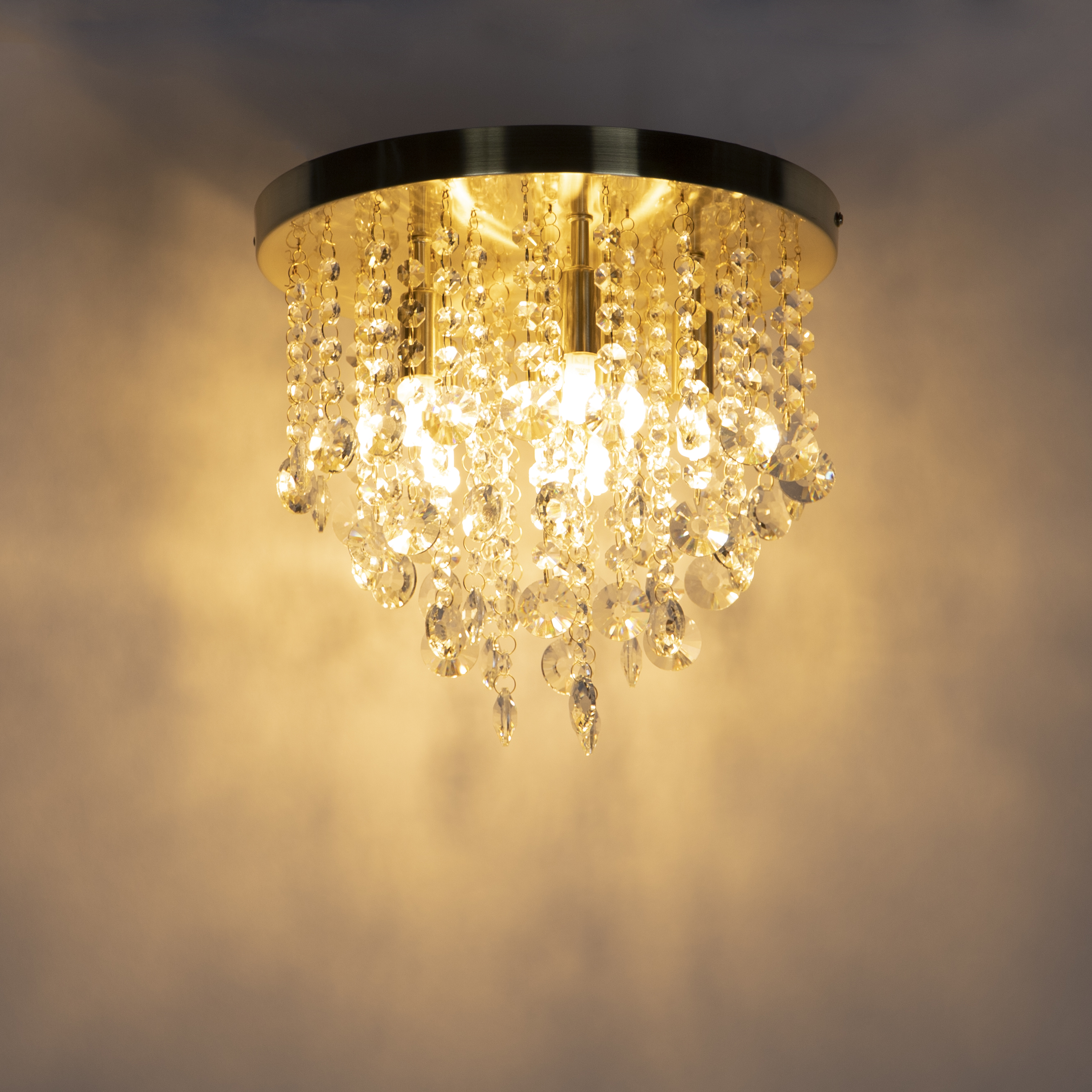 Klassische Deckenleuchte Gold mit Glas - Medusa