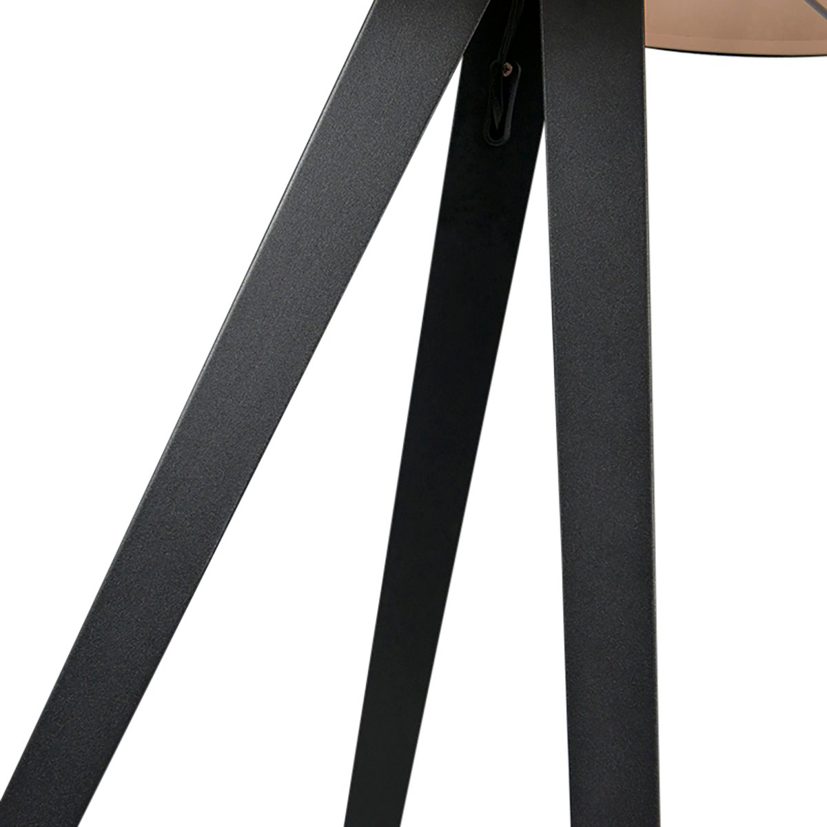 Lampadaire moderne noir avec abat-jour noir - Ilse