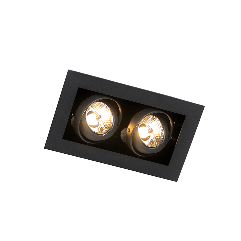 Foco empotrable inteligente negro 2-luces orientable incl. 2 Wifi GU10 70mm - Oneon 70