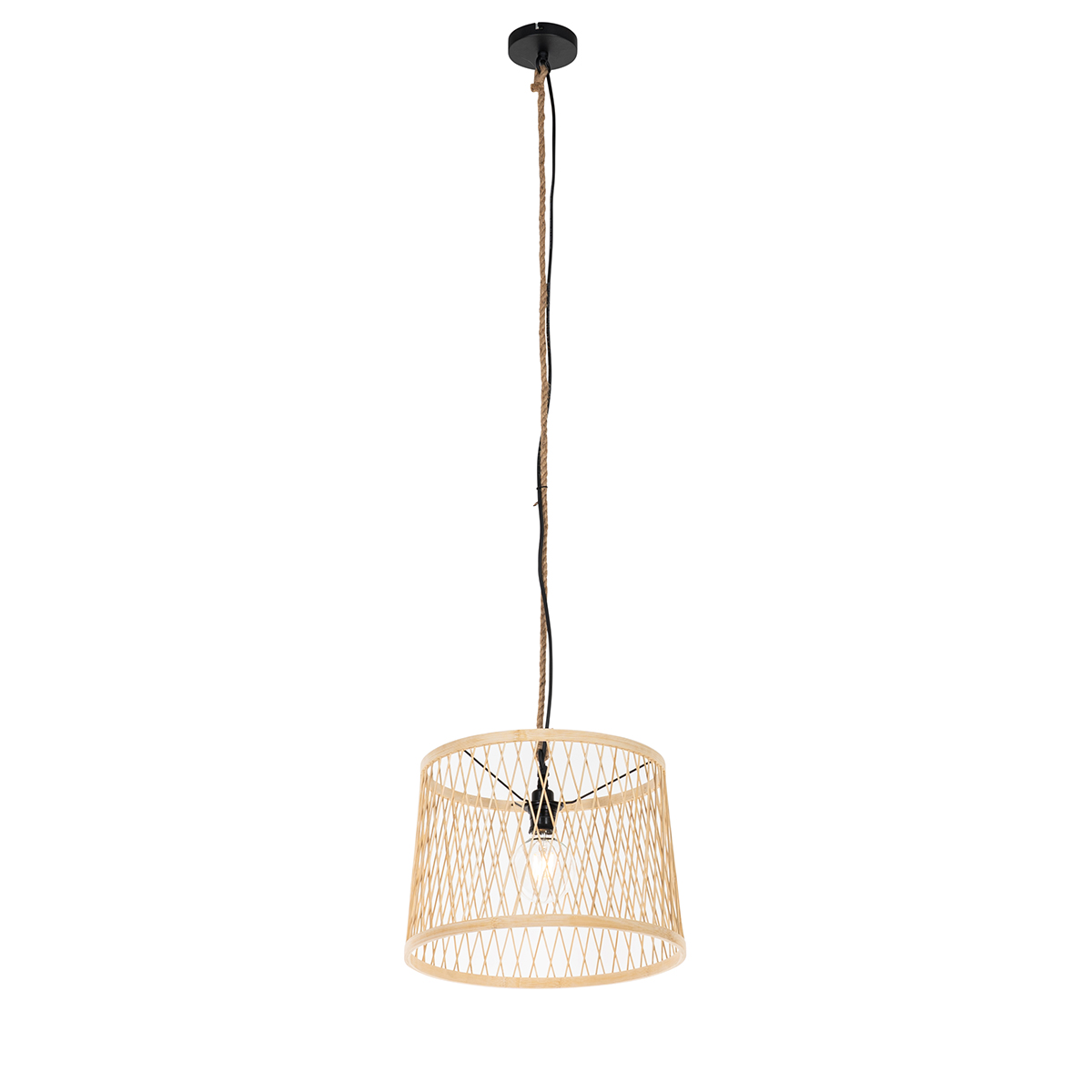 Lampada a sospensione da esterno rustica in rattan 40 cm - Calamus