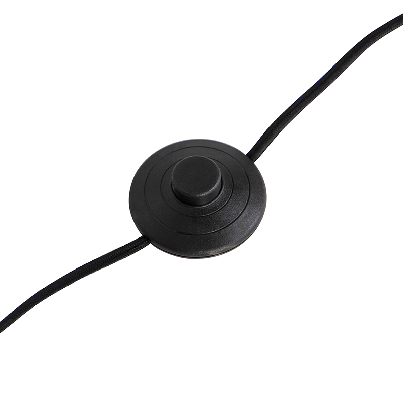Design Floor Lamp Black with Black and White Lampshade 47 cm - Simplo