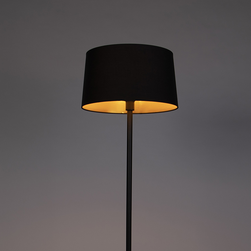 Qazqa Buell Lampada Da Terra Moderna 3 Luci Nera - Attacco GU10 - Altezza Regolabile - 2