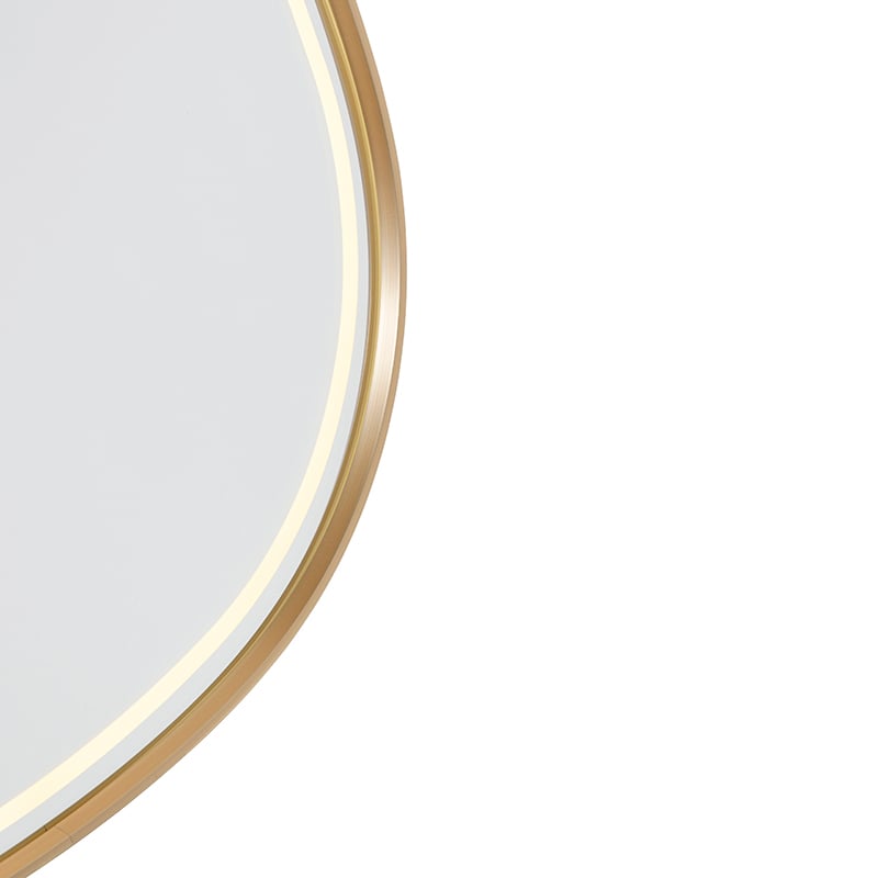 Bathroom mirror gold incl. LED with touch dimmer oval Miral
