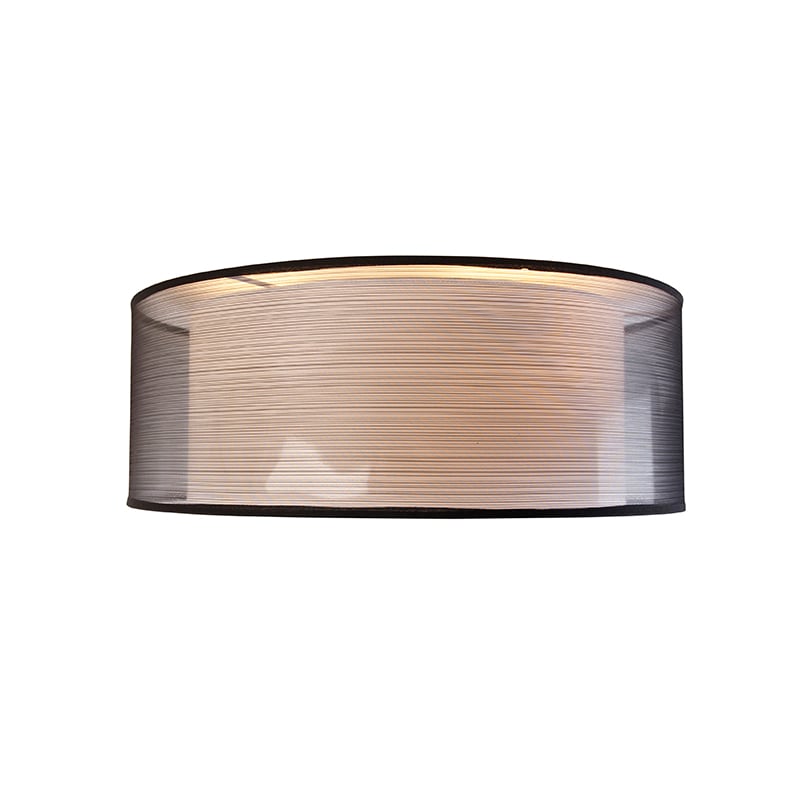 Modern Ceiling Light Black with White 50 cm 3-Light - Drum Duo